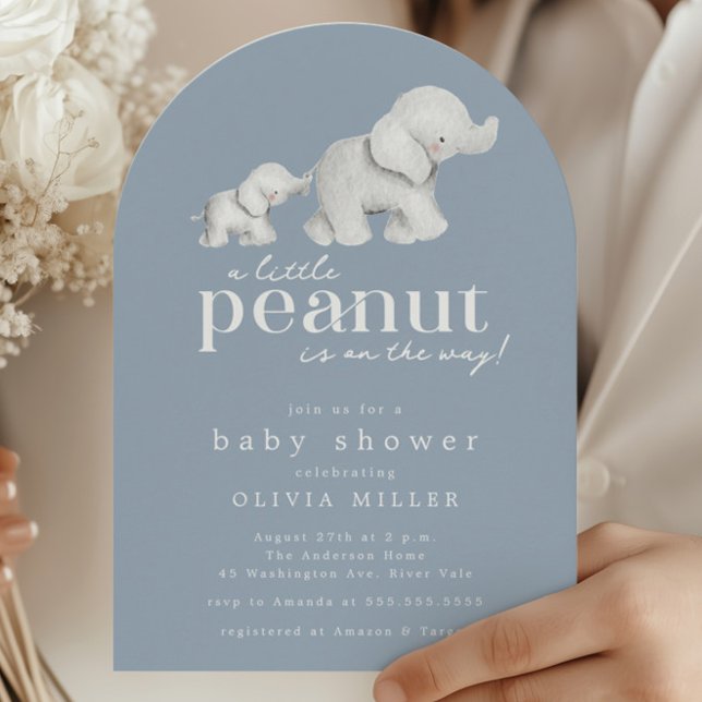 Little Peanut Elephant Baby Shower Invitation (Creator Uploaded)