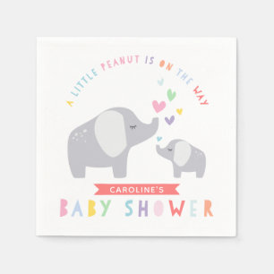 Little Peanut Elephant Baby Shower Rainbow Napkins