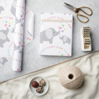 Baby Blue Elephant Tissue Gift Wrapping Paper, Zazzle