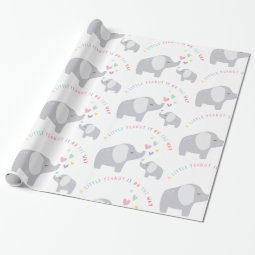 Little Peanut Elephant | Baby Shower | Rainbow Wrapping Paper | Zazzle