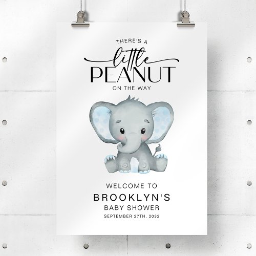 Little Peanut Elephant Baby Shower Welcome Sign