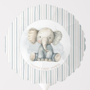 Little Peanut Elephant Blue Striped Baby Shower Balloon