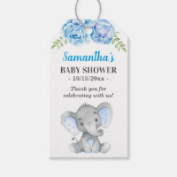 Little Peanut Elephant Boy Baby Shower Guest Favor Gift Tags