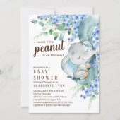 Little Peanut Elephant Boys Baby Shower Invitation (Front)