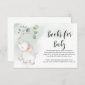 Little peanut elephant greenery books for baby enclosure card (Front/Back)