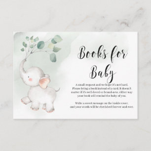 Little peanut elephant greenery books for baby enclosure card