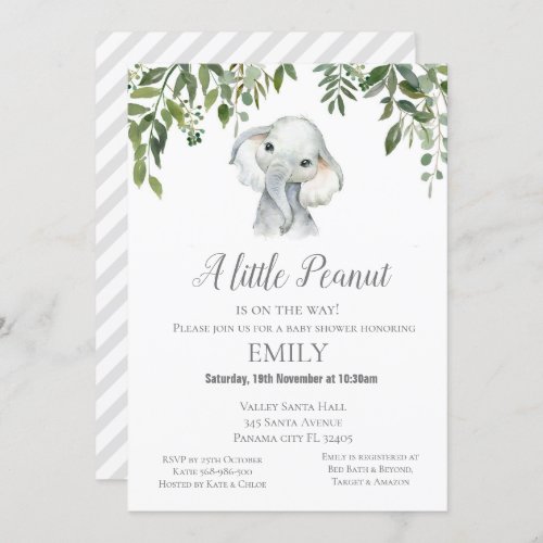 Little Peanut Elephant Invitation _ Baby Shower