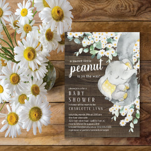 Little Peanut Elephant Neutral Baby Shower Invitation