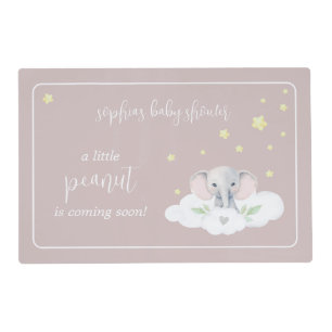 Little Peanut Elephant Pink Girl Baby Shower Placemat