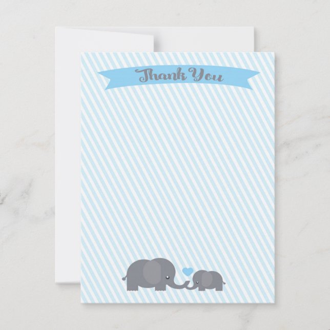 Little Peanut Elephant Thank You note (Front)