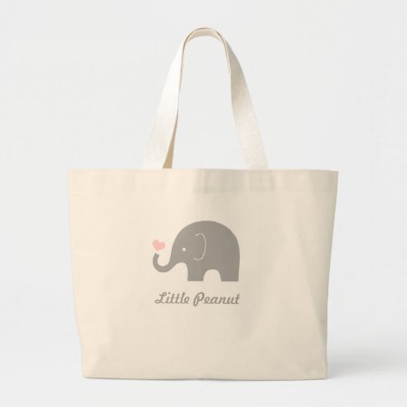 Little Peanut Elephant Tote Bag, Pink Heart