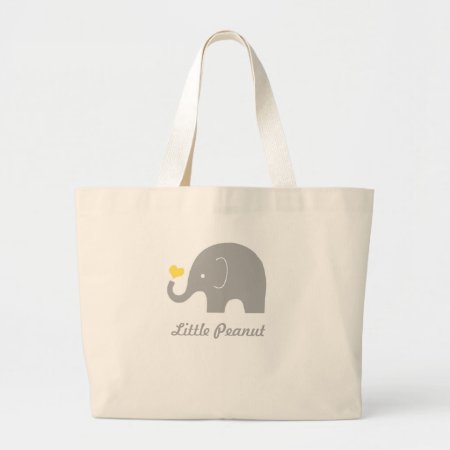 Little Peanut Elephant Tote Bag, Yellow Heart