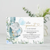 Little Peanut Floral Foliage Elephant Baby Shower Invitation (Standing Front)
