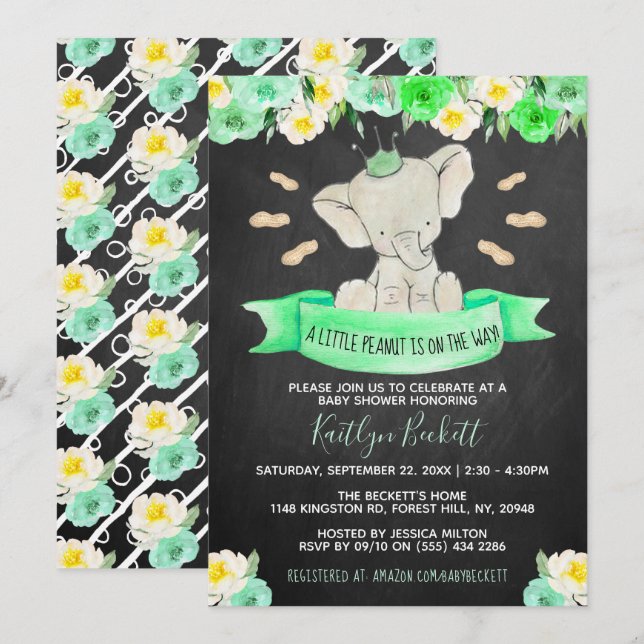 Little Peanut Gender Neutral Baby Shower Invitation (Front/Back)