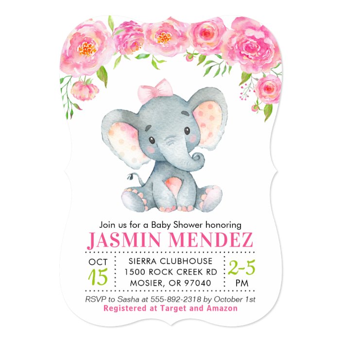 elephant themed invitation