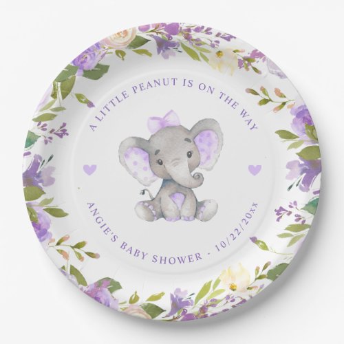 Little Peanut Girl Lavender Baby Shower Sprinkle Paper Plates