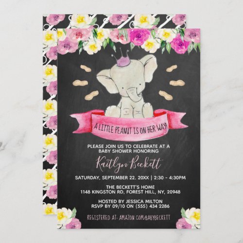 Little Peanut Girls Baby Shower Invitation