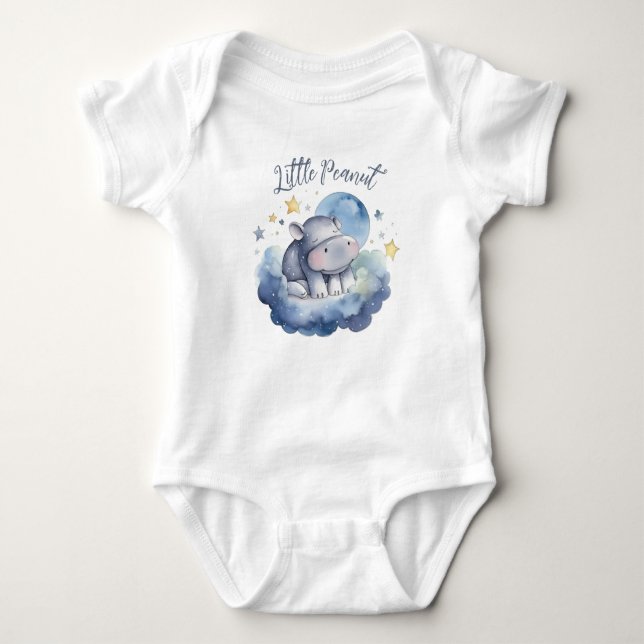 Little Peanut Hippo Baby Shower Baby Bodysuit (Front)