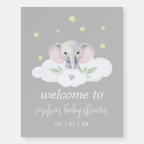 Little Peanut Light Grey Baby Shower Welcome Sign