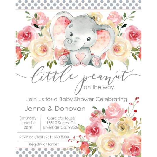 Little Peanut on the Way Baby Shower Invitations (Front)