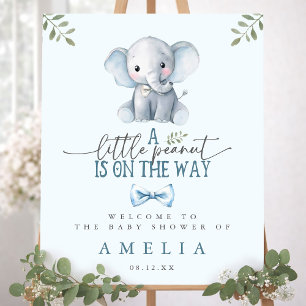 Little Peanut on the Way Blue Elephant Welcome Foam Board
