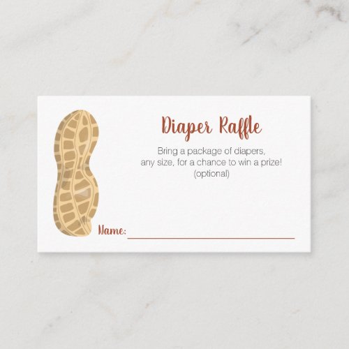 Little peanut on the way Diaper Raffle Enclosure Card