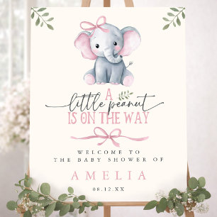 Little Peanut on the Way Elephant Welcome Sign