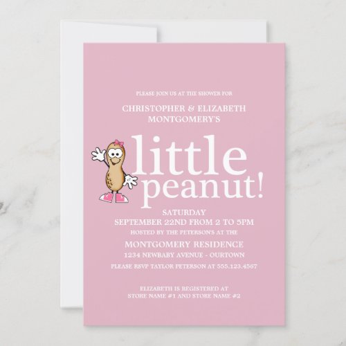 Little Peanut (Pink) Baby Shower Custom Invite