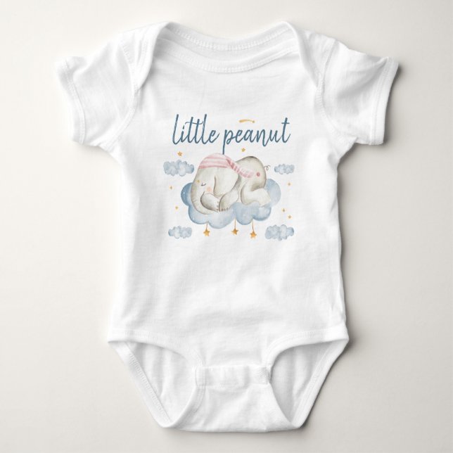 Little Peanut Sleeping Elephant Baby Bodysuit (Front)
