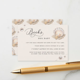 Little Pearl Baby Shower Book Request Enclosure Card