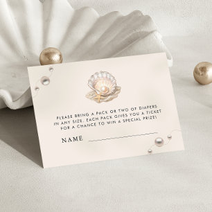 Little Pearl Baby Shower Diaper Raffle Enclosure Card