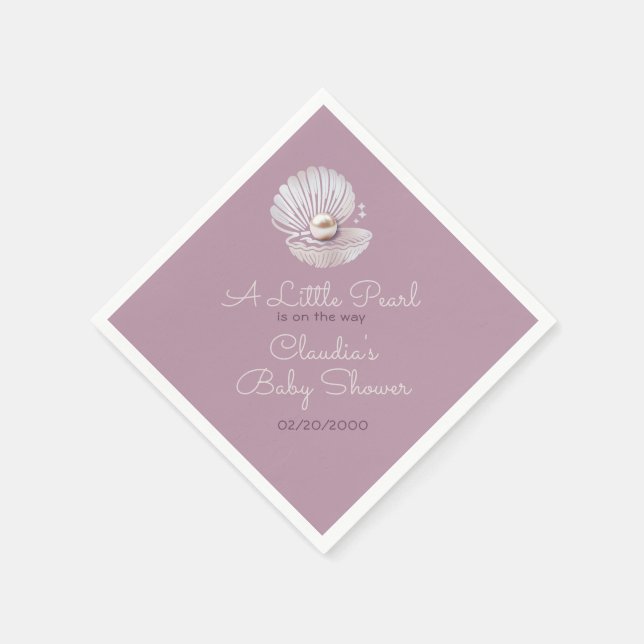 Little Pearl Baby Shower Napkins (Corner)