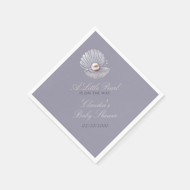 Little Pearl Baby Shower Napkins (Corner)