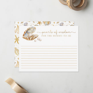 Little Pearl Baby Shower Pearls of Wisdom Note Card