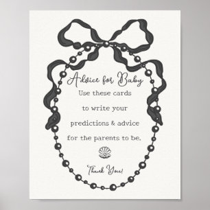 Little Pearl Black Coquette Bow Advice for Baby Poster