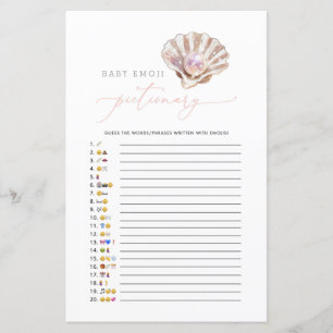 Little Pearl Emoji Pictionary Baby Shower Game