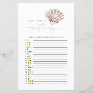 Little Pearl Emoji Pictionary Baby Shower Game