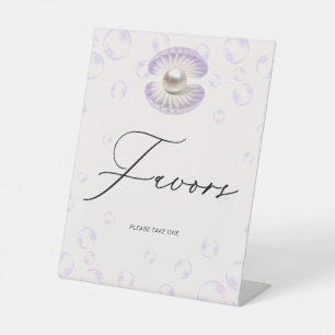 Little Pearl Favors Baby Shower Pedestal Sign