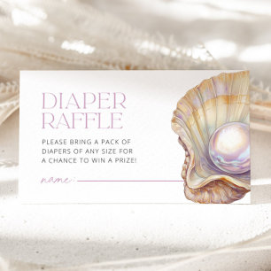 Little Pearl Ocean Beach Oyster Diaper Raffle Enclosure Card
