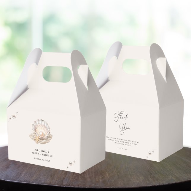 Little Pearl Ocean Beach Seashell Girl Baby Shower Favor Boxes (Creator Uploaded)
