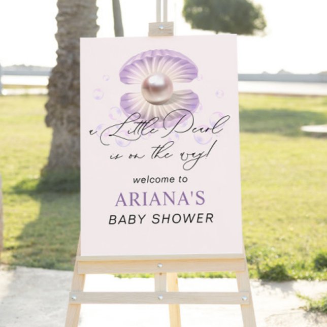Little Pearl Purple Shell Ocean Baby Shower  Foam Board (Creator Uploaded)