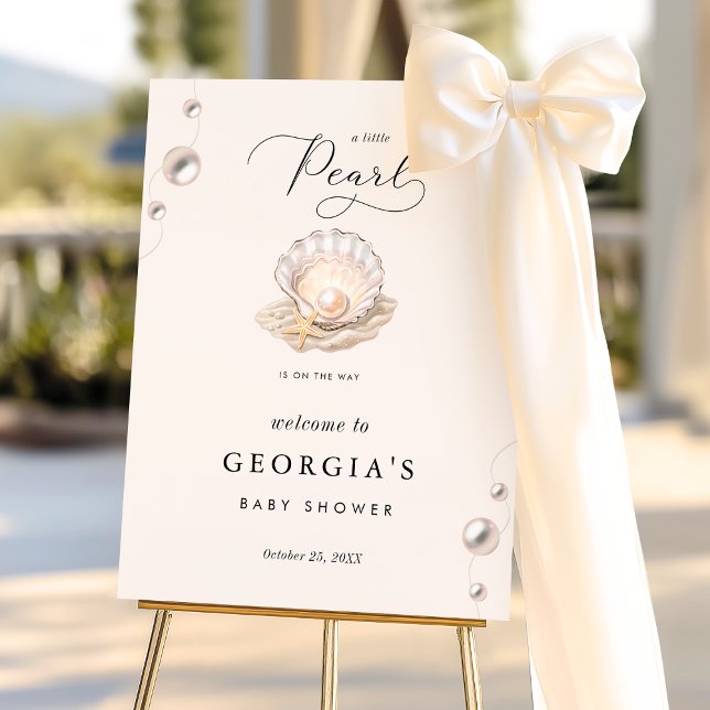 Little Pearl Seashell Baby Shower Welcome Sign (Creator Uploaded)