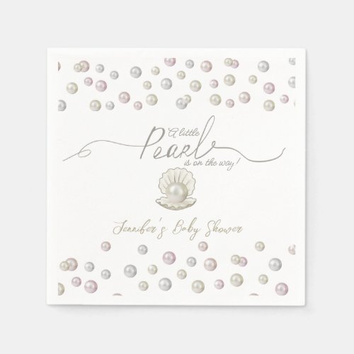 Little Pearl Seashell Under the Sea Baby Shower  Napkins