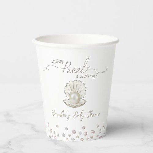 Little Pearl Seashell Under the Sea Baby Shower  Paper Cups