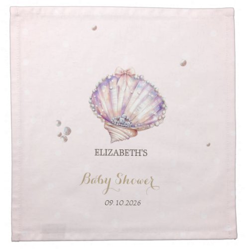 Little Pearl Seashells Diamonds Dots Baby Shower