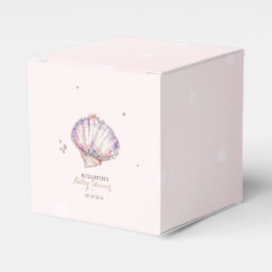 Little Pearl Seashells Diamonds Dots Baby Shower Favor Boxes