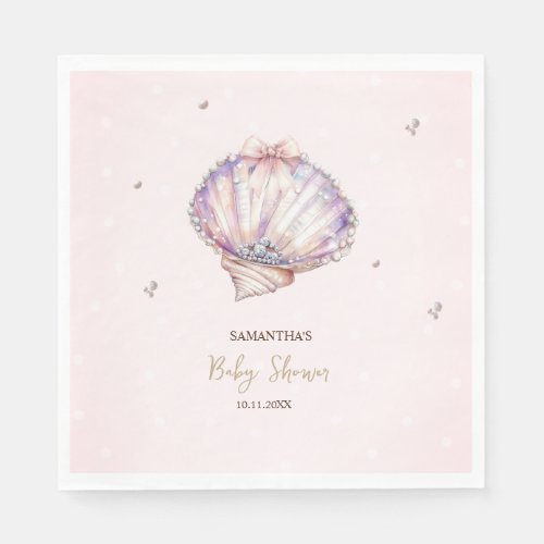 Little Pearl Seashells Diamonds Dots Baby Shower