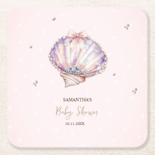 Little Pearl Seashells Diamonds Dots Baby Shower