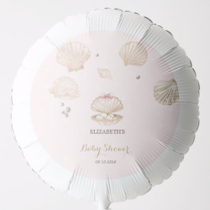 Little Pearl Seashells Dots Baby Shower Balloon