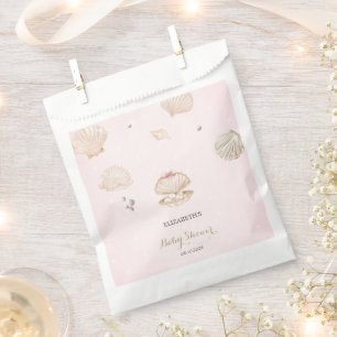 Little Pearl Seashells Dots Baby Shower Favor Bag